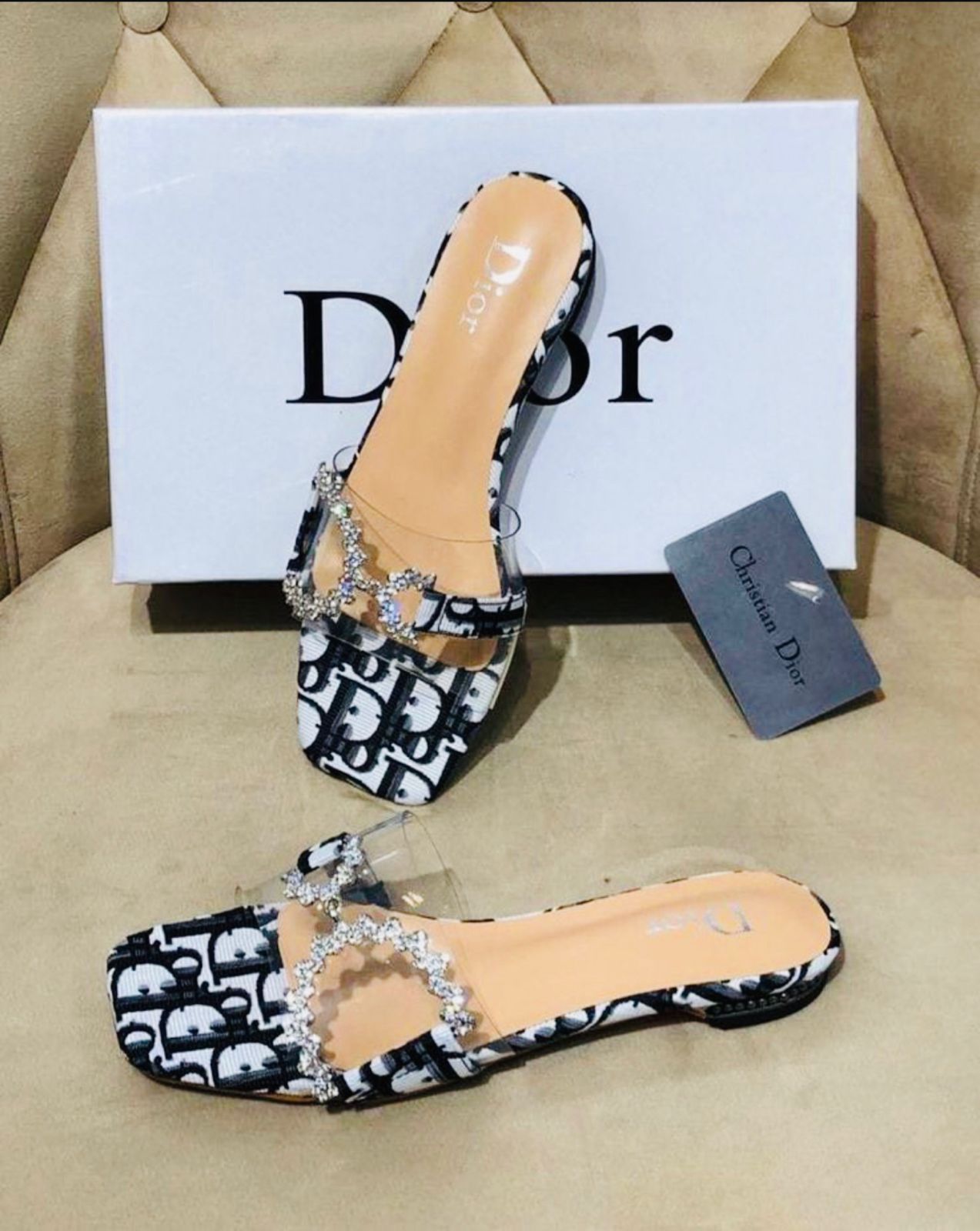 CHRISTIAN DIOR D BUCKLE SLIPPER