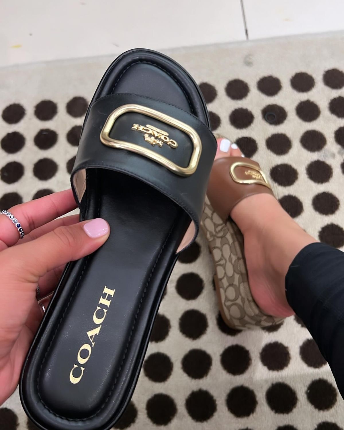 Fioure Luxury Logo Plaque Slide Sandals