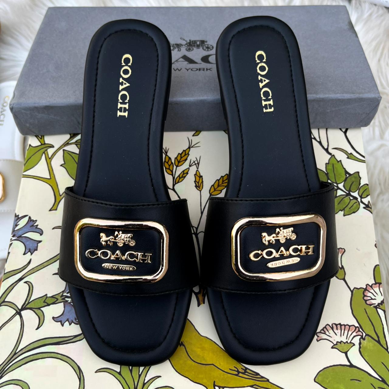 Fioure Luxury Logo Plaque Slide Sandals