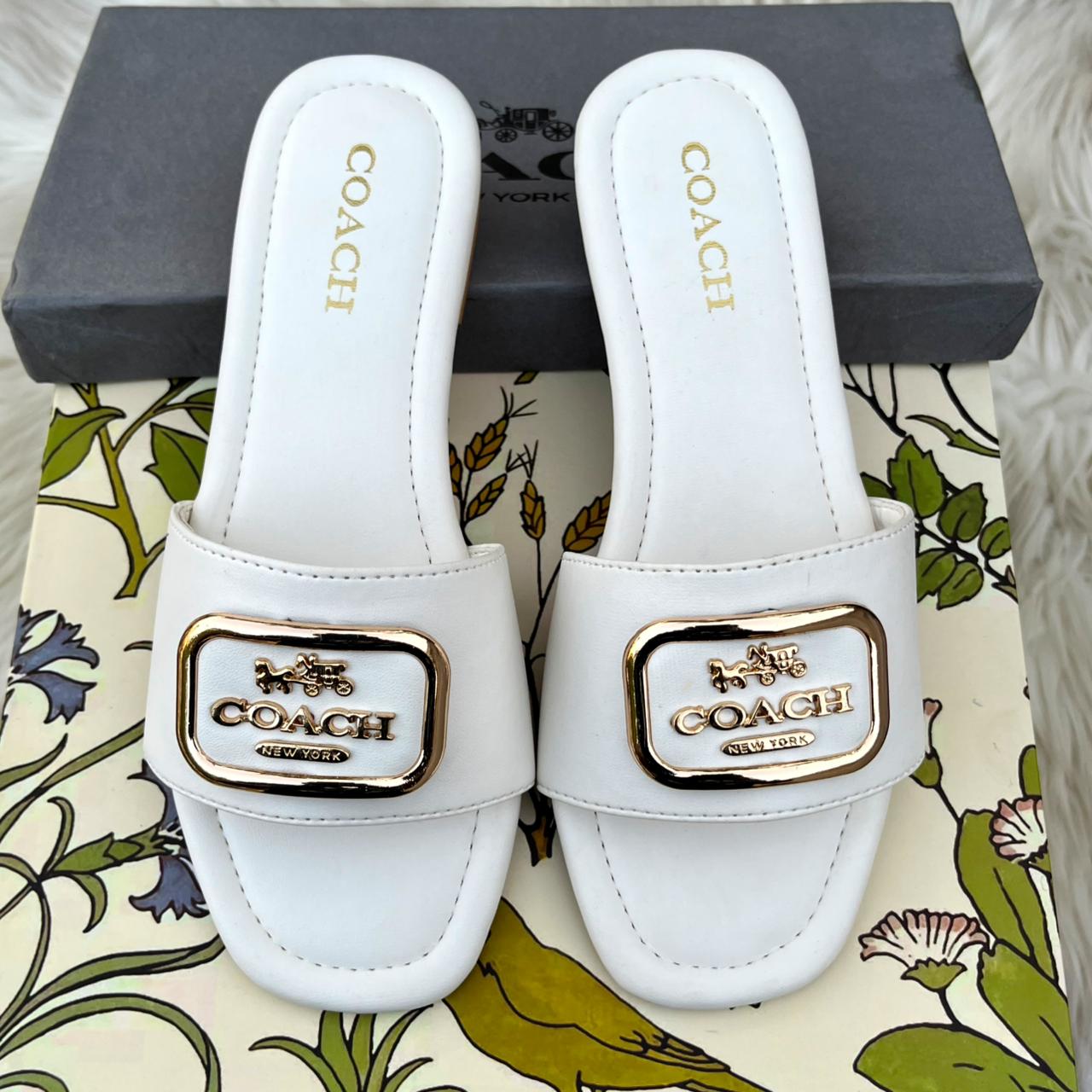Fioure Luxury Logo Plaque Slide Sandals