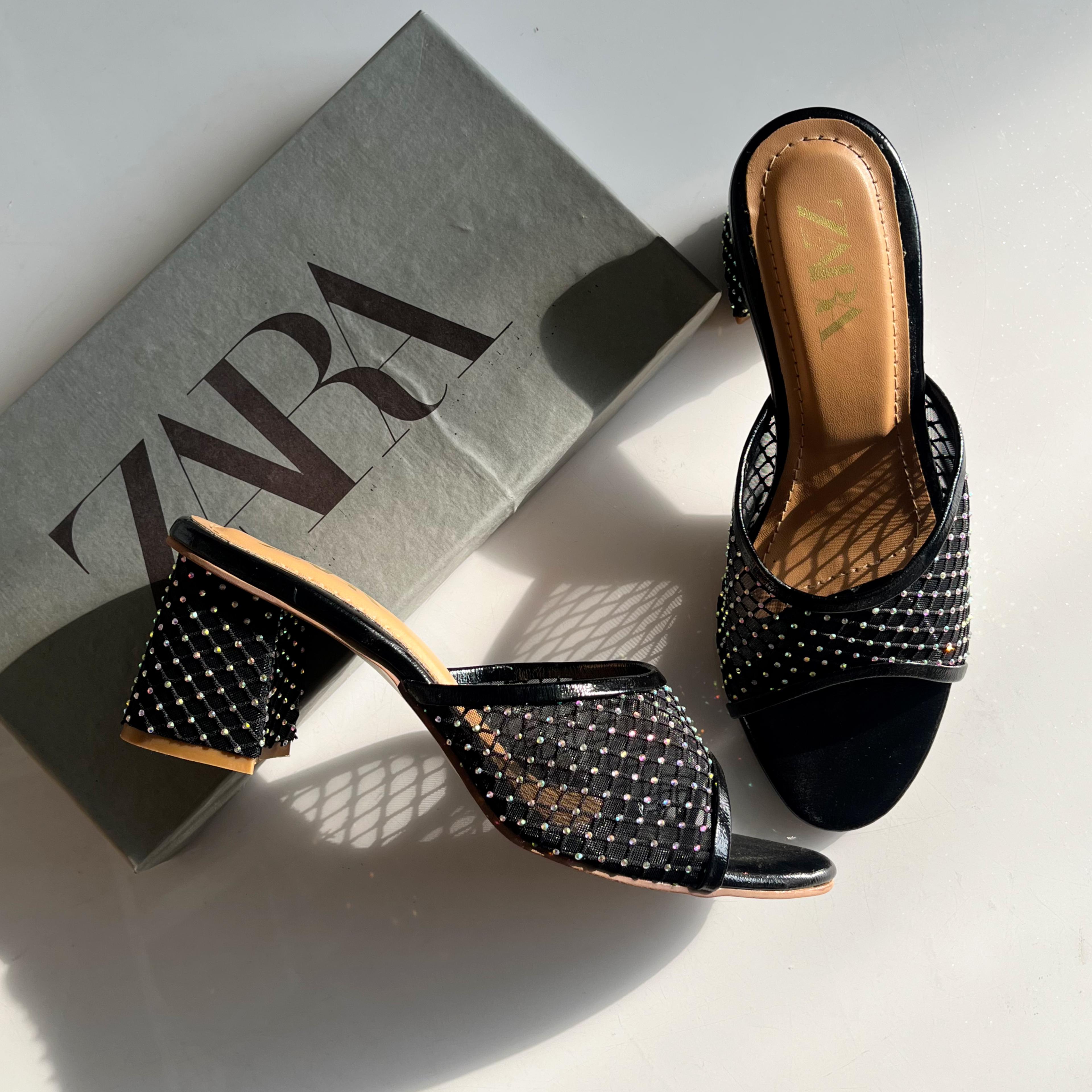 Fioure Luxury Textured Block Heel Mules