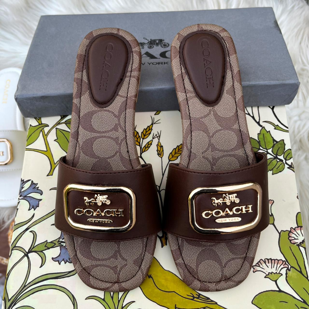Fioure Luxury Logo Plaque Slide Sandals