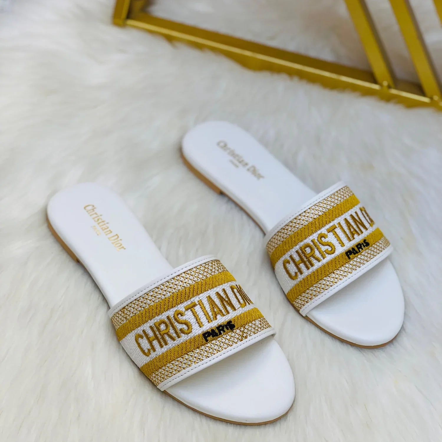 CHRISTIAN DIOR EMBROIDERY SLIPPERS