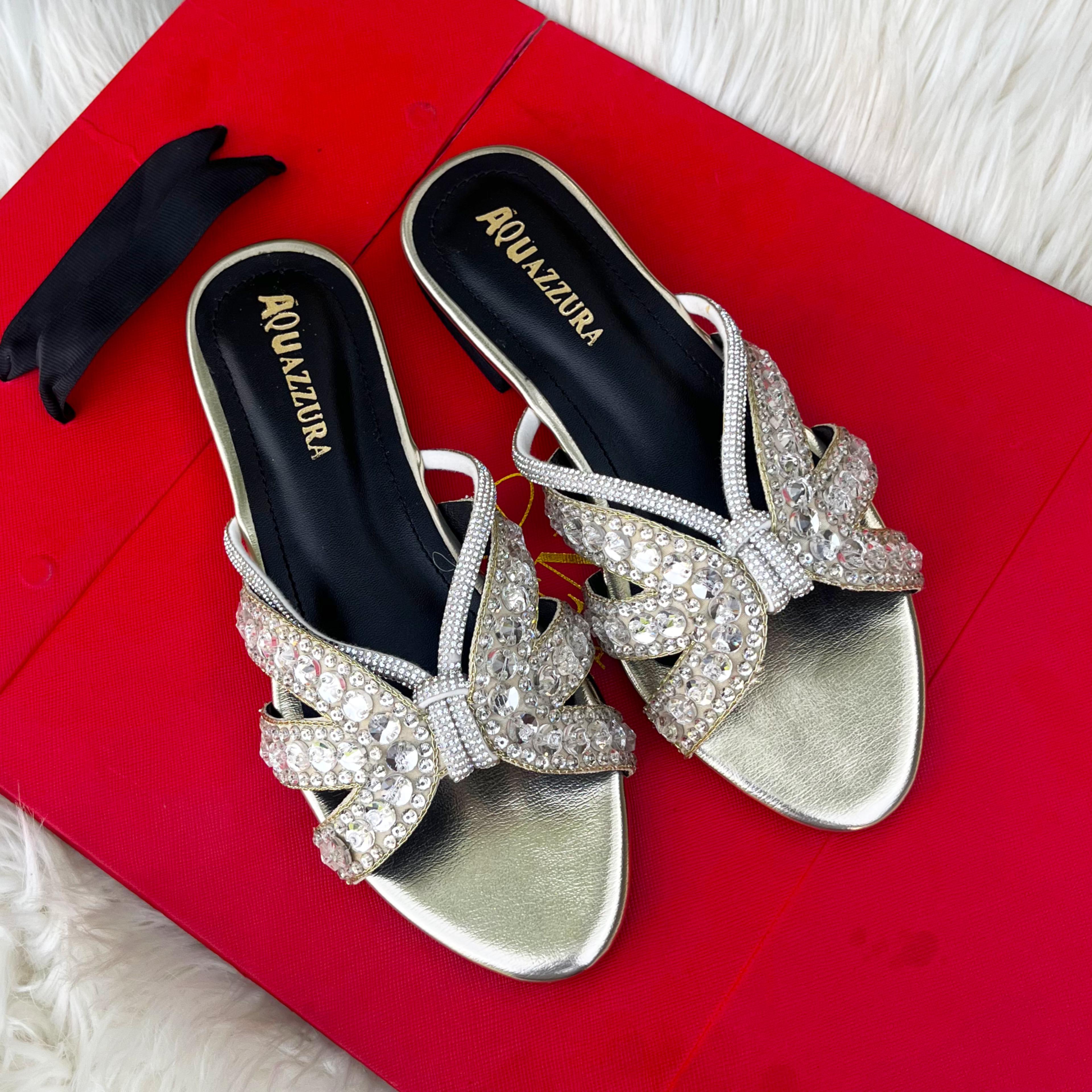 AQUAZZURA FLAT SLIDES