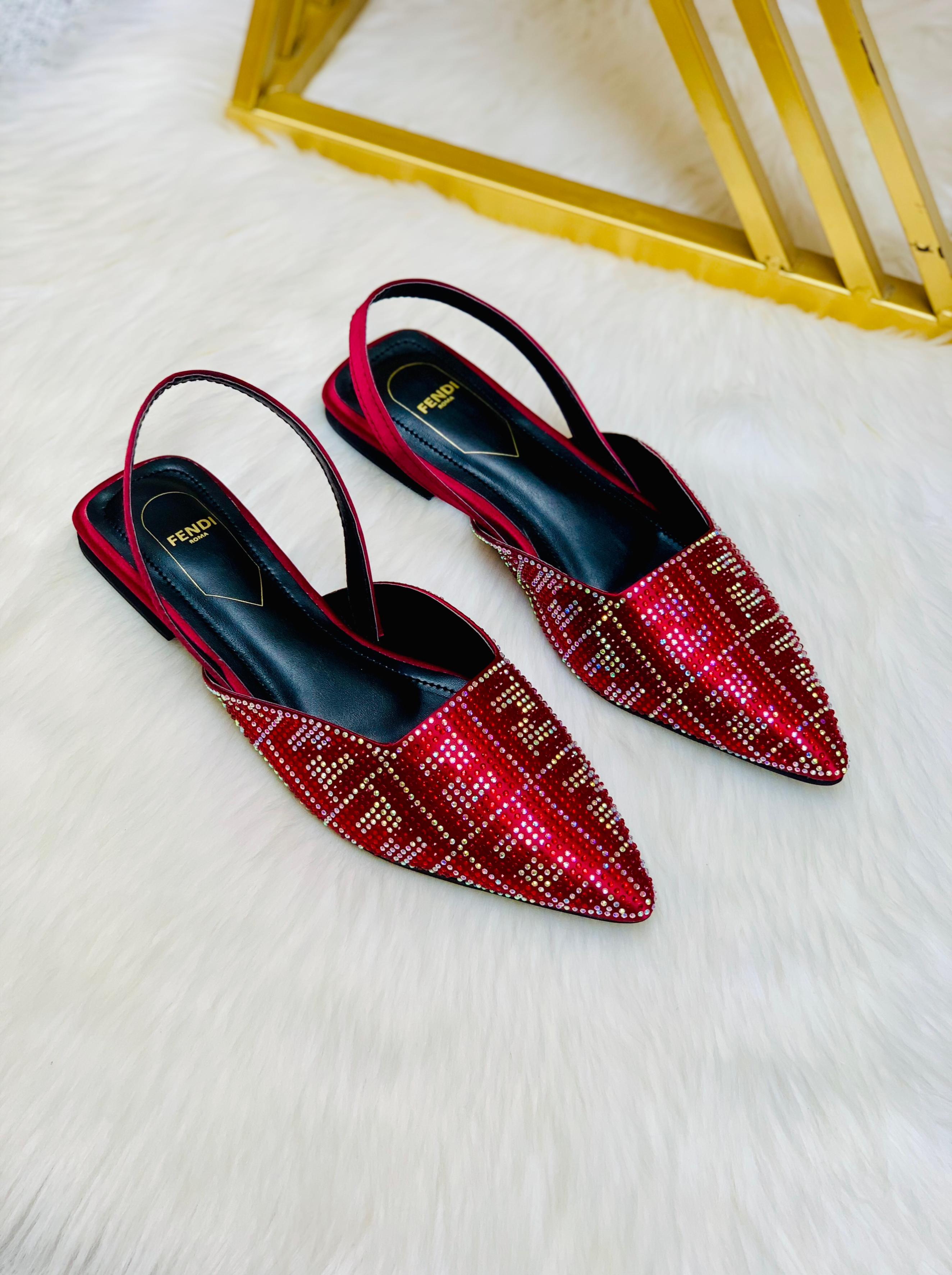 FENDI STONE FLAT PUMPS