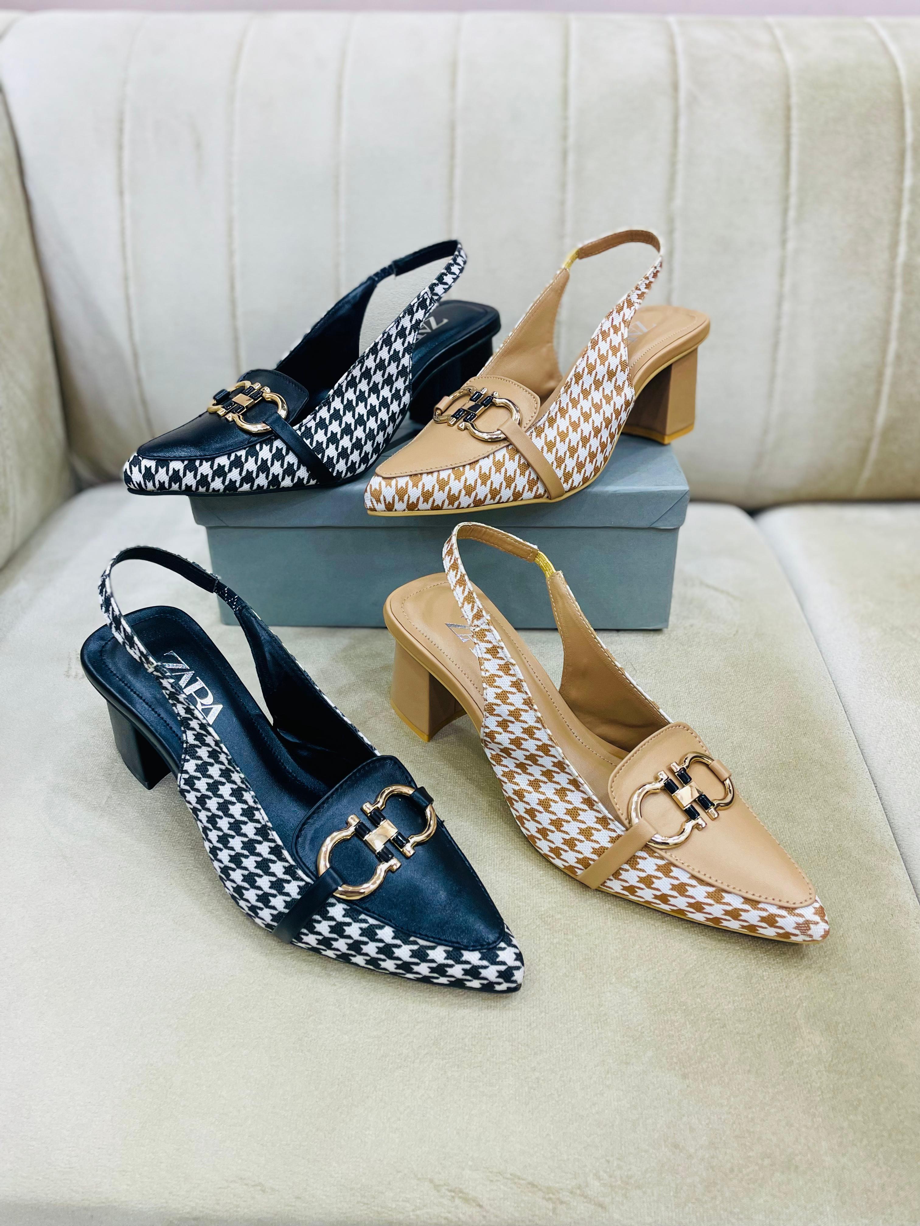 ZARA CHECK HEEL