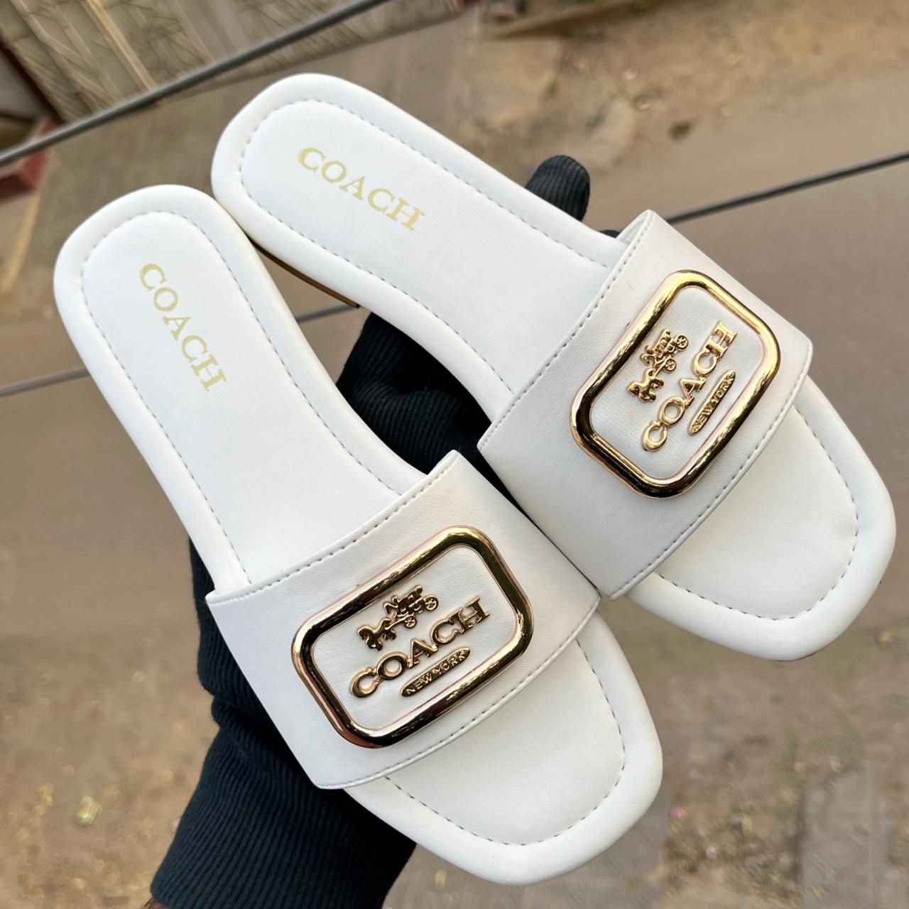 Fioure Luxury Logo Plaque Slide Sandals