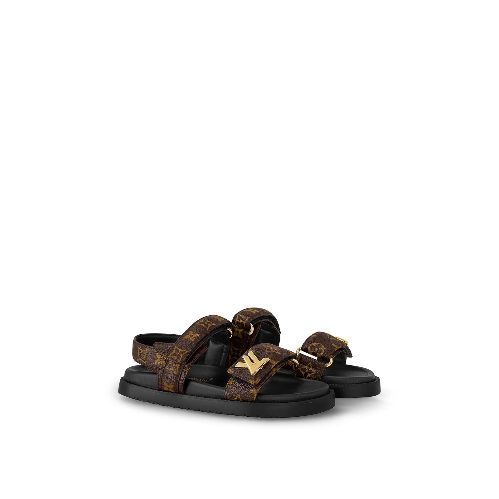 Fioure Luxury Monogram Strap Flat Sandals